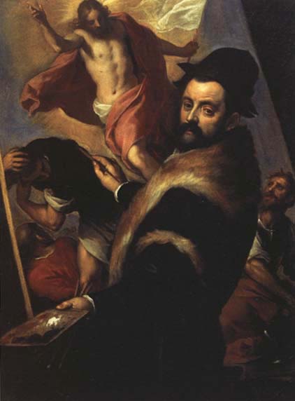 Self-Portrait Painting the Resurrection of Christ